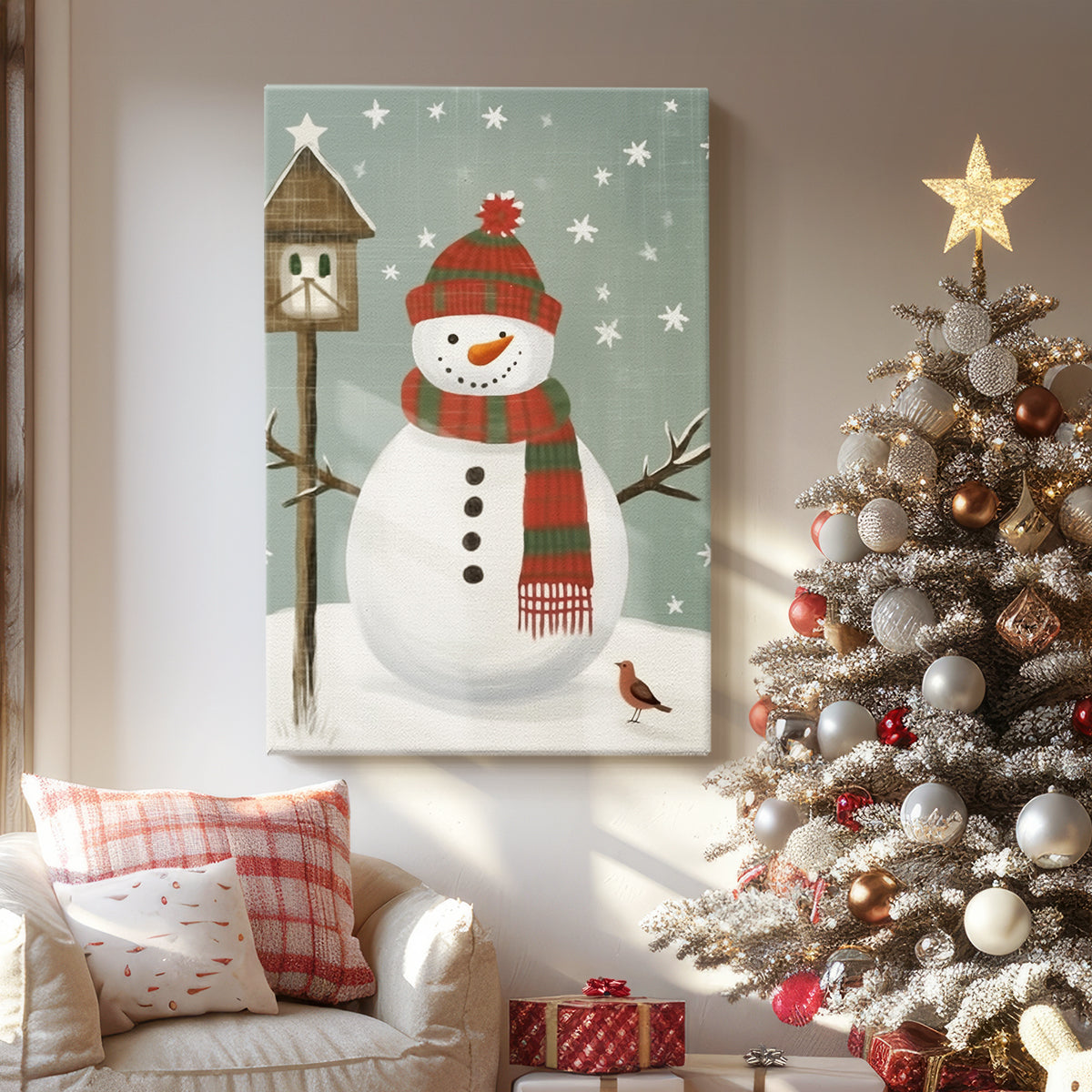 Frostlit Evergreen at Dawn - Canvas Art Print
