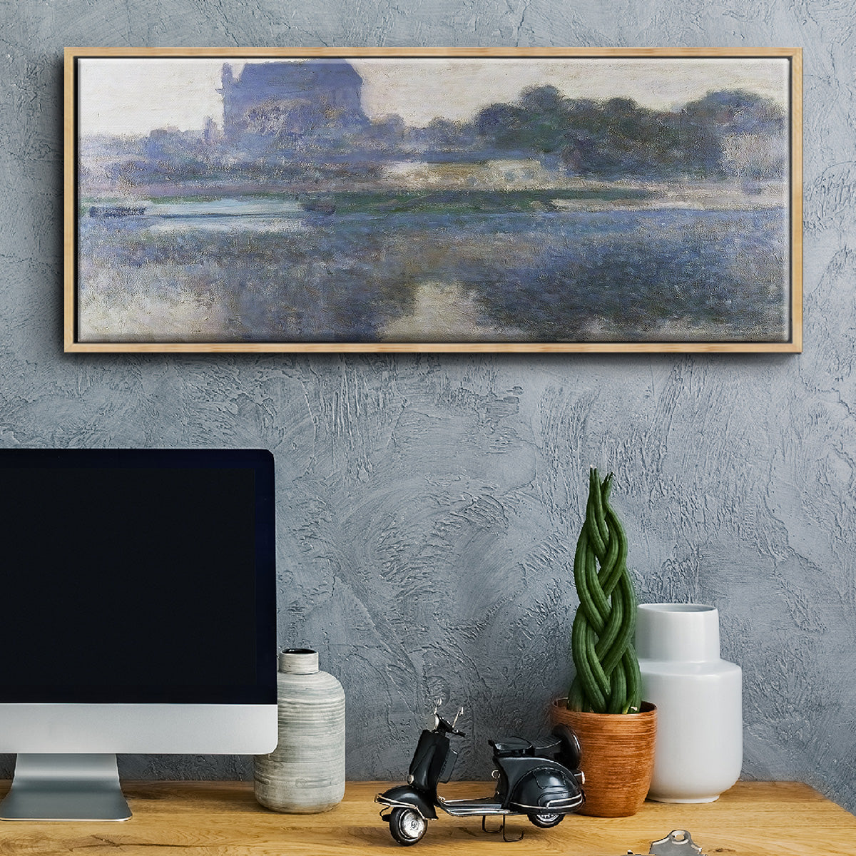 The Church of Vernon in the Mist, 1893 - Floater Framed Canvas Print