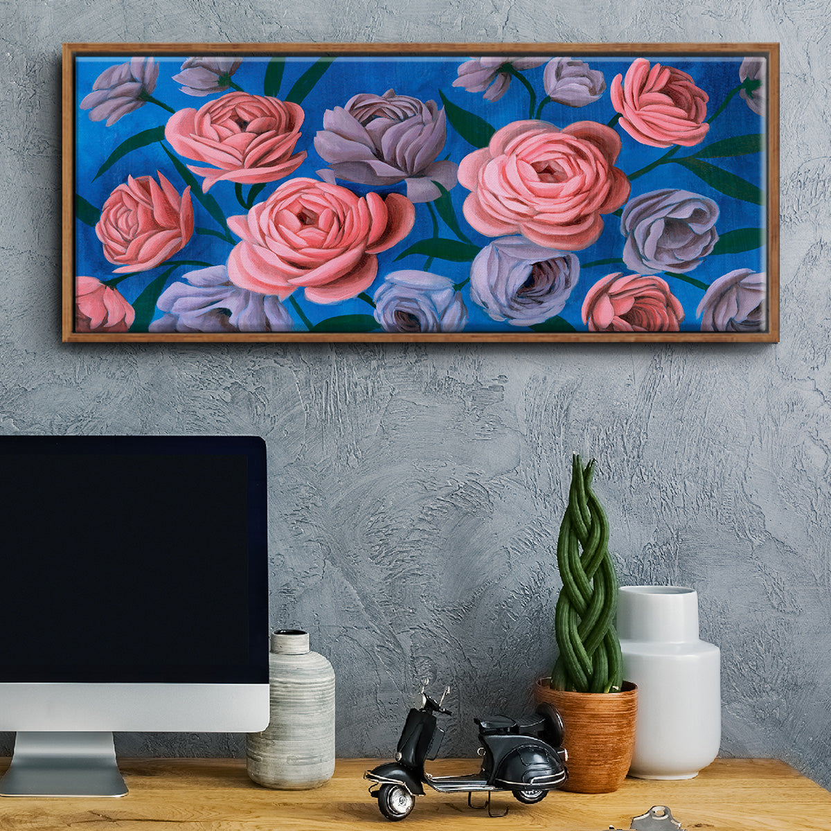 Layered Petals III - Floater Framed Canvas Print