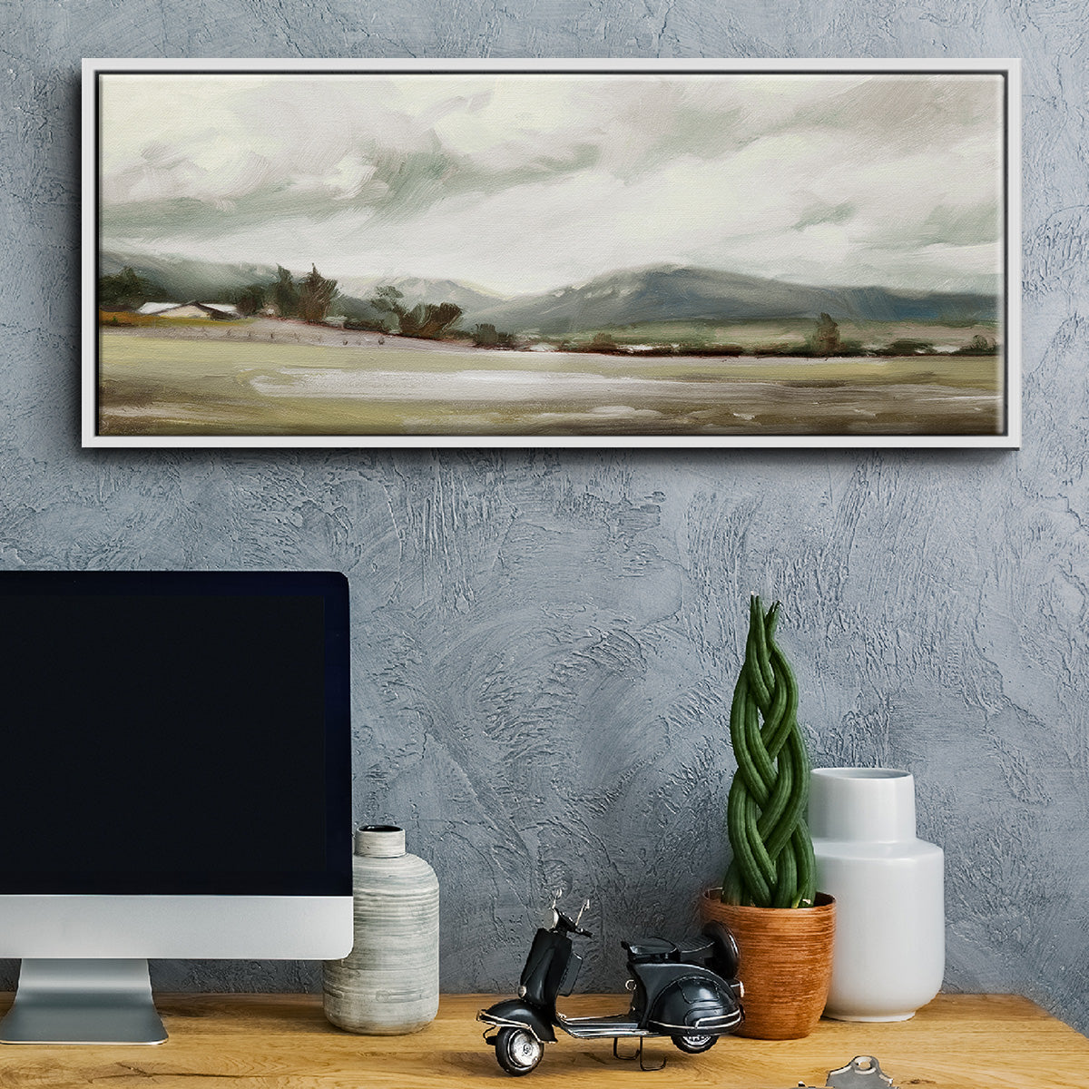 Big Sky Valley - Floater Framed Canvas Print