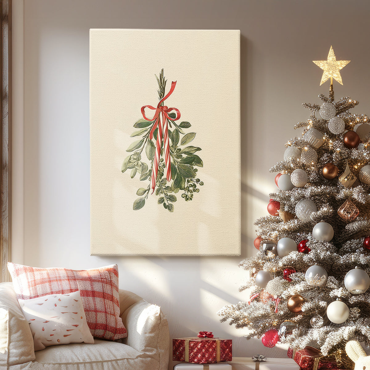 Tinsel-Gold Village Lane - Canvas Art Print