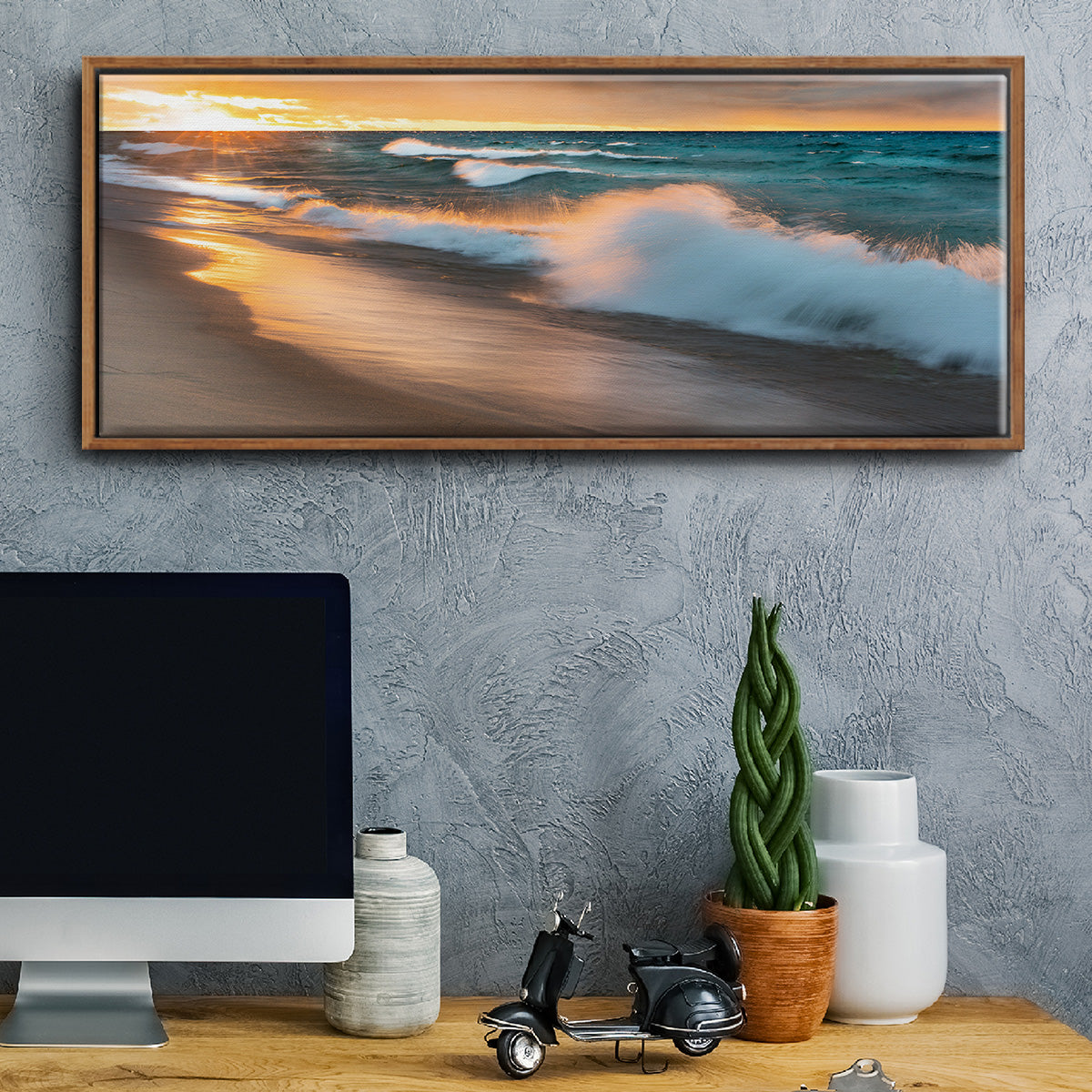 Miners Beach Light - Floater Framed Canvas Print
