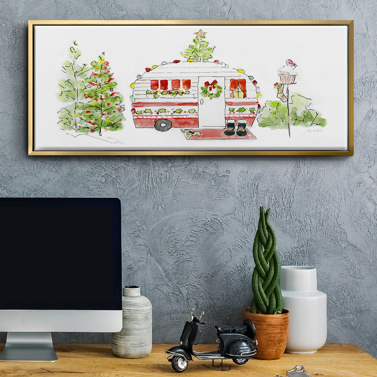 Holiday Camper II - Floater Framed Canvas Print