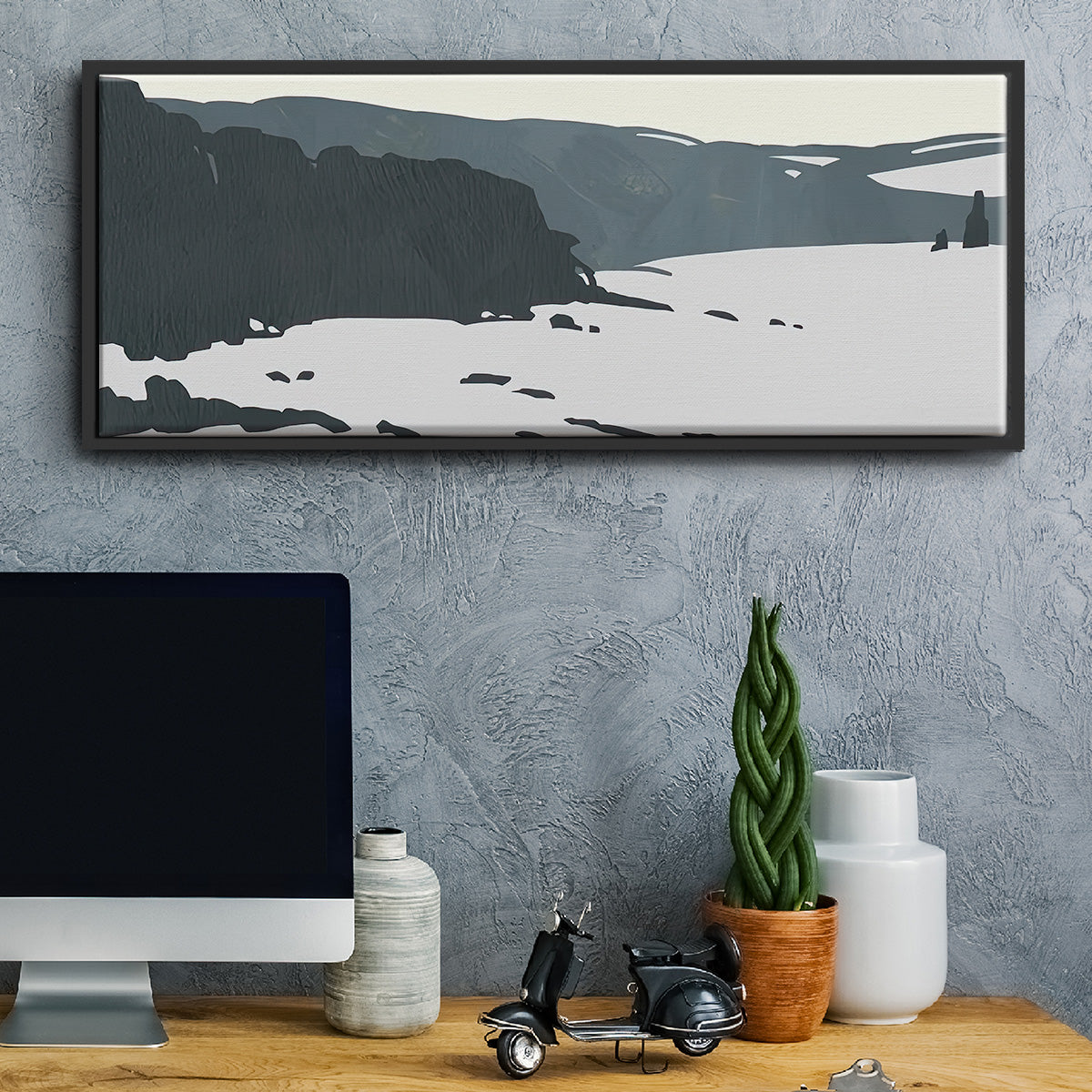Cutter Island I - Floater Framed Canvas Print
