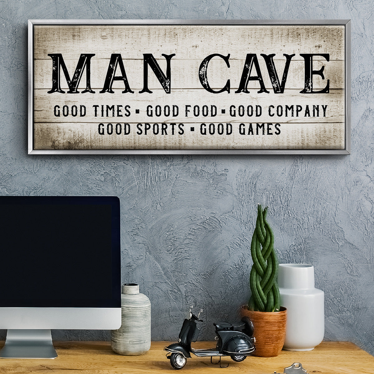 Man Cave Good Times - Floater Framed Canvas Print