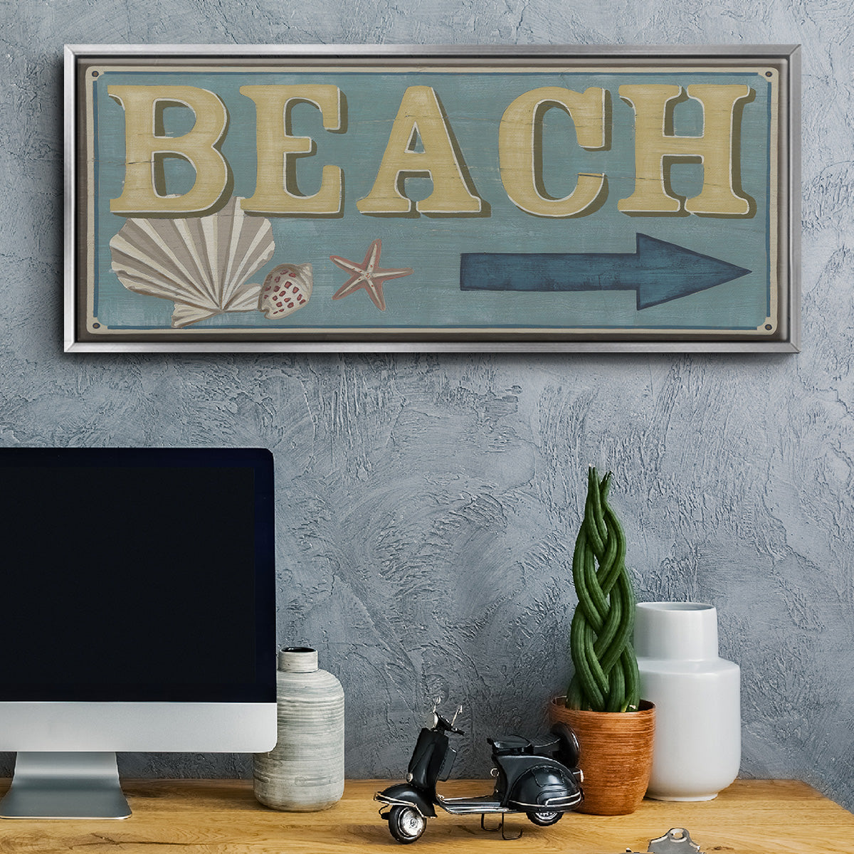 Shoreline Signs III - Floater Framed Canvas Print