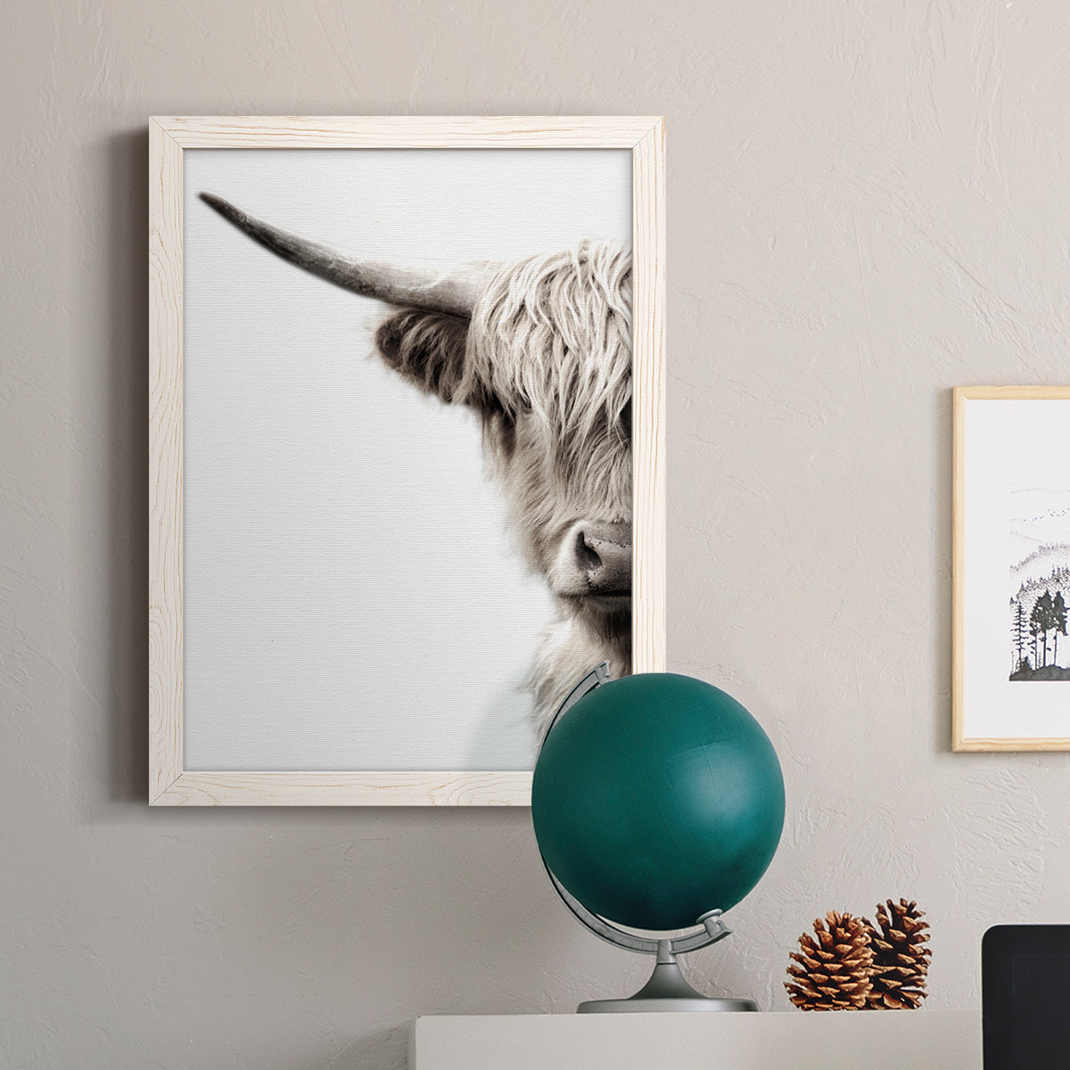 Highland Cattle - Premium Canvas Framed in Barnwood - Ready to Hang