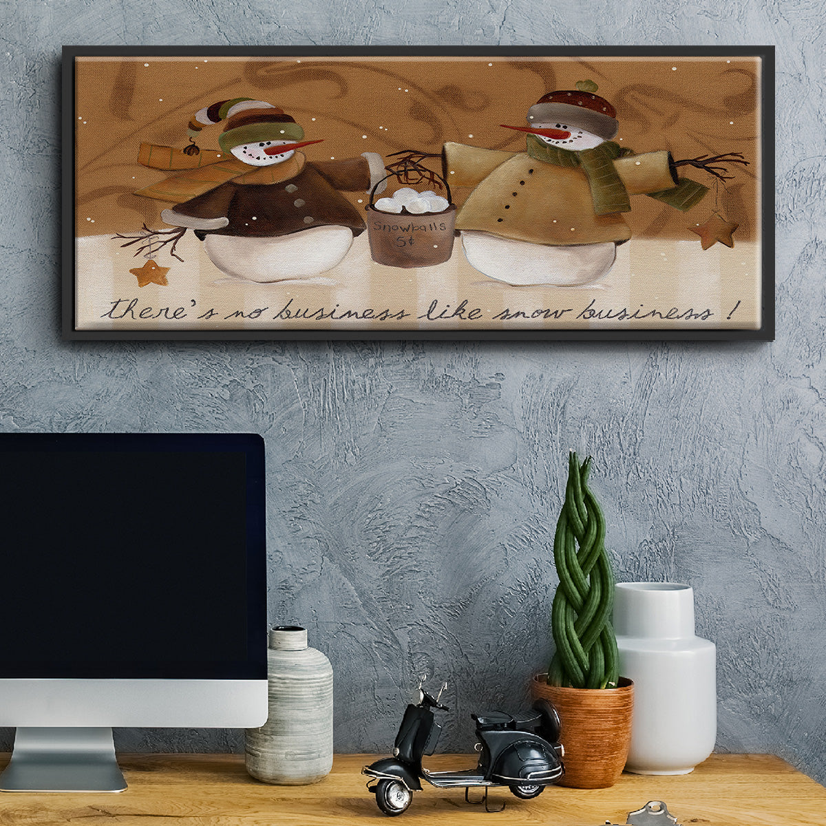 Snowballs - Floater Framed Canvas Print