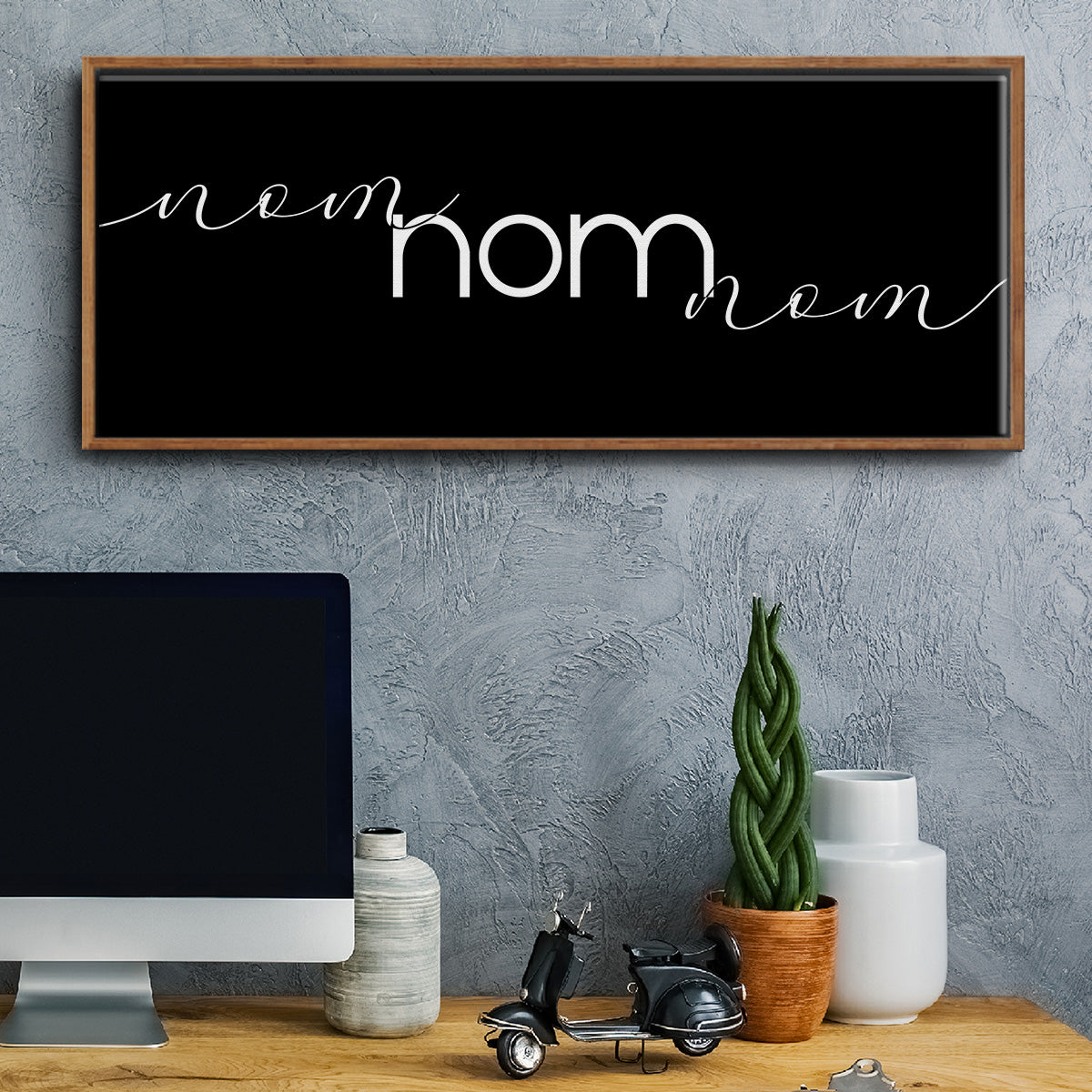 Nom Nom Nom - Floater Framed Canvas Print
