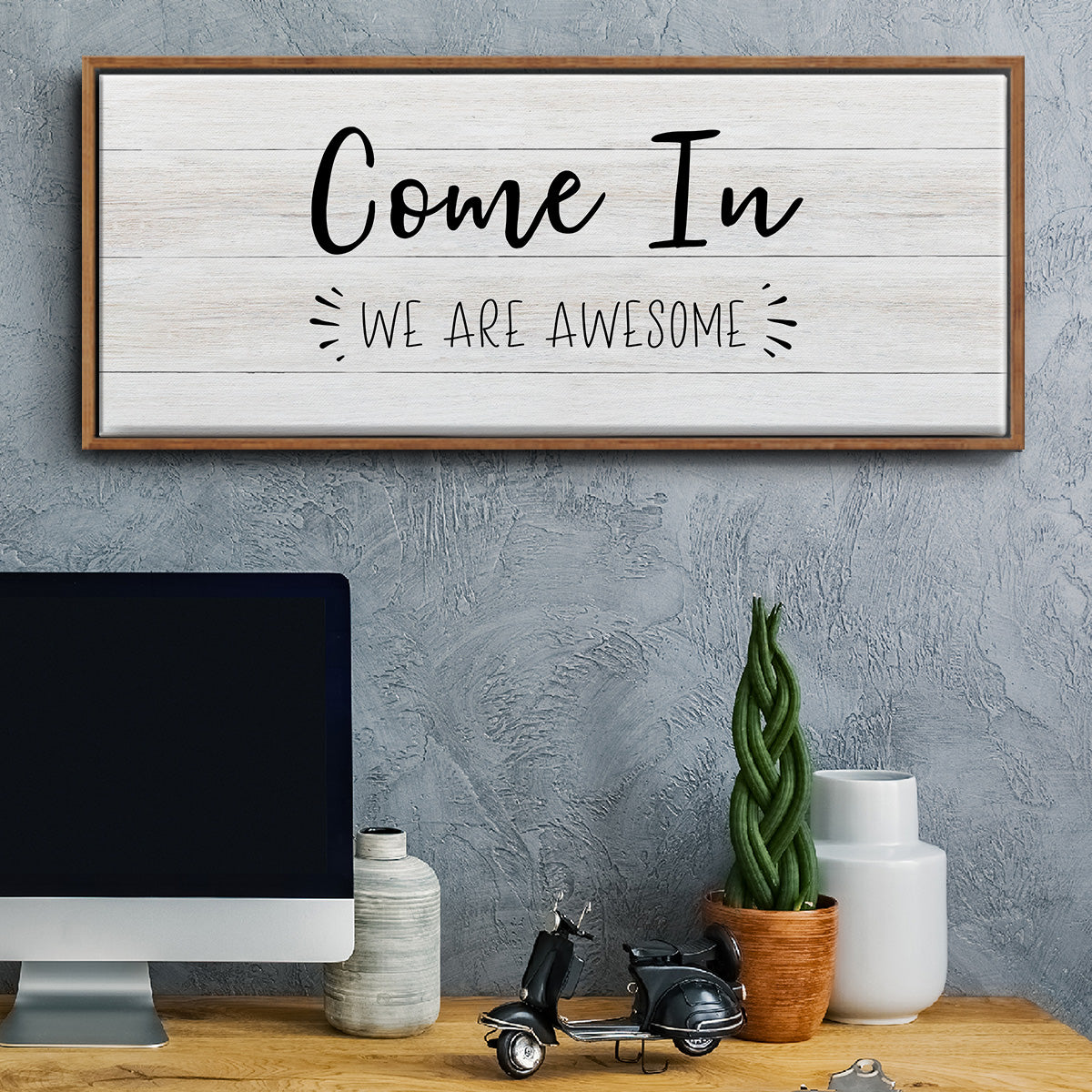 Come In - Floater Framed Canvas Print