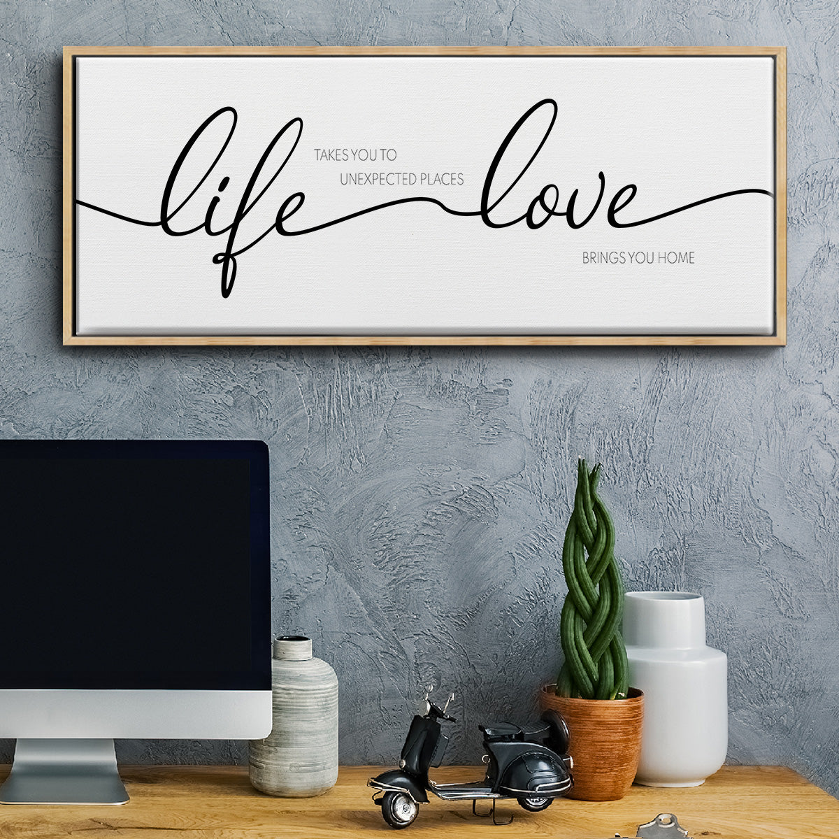 Life Takes You Love Brings You - Floater Framed Canvas Print