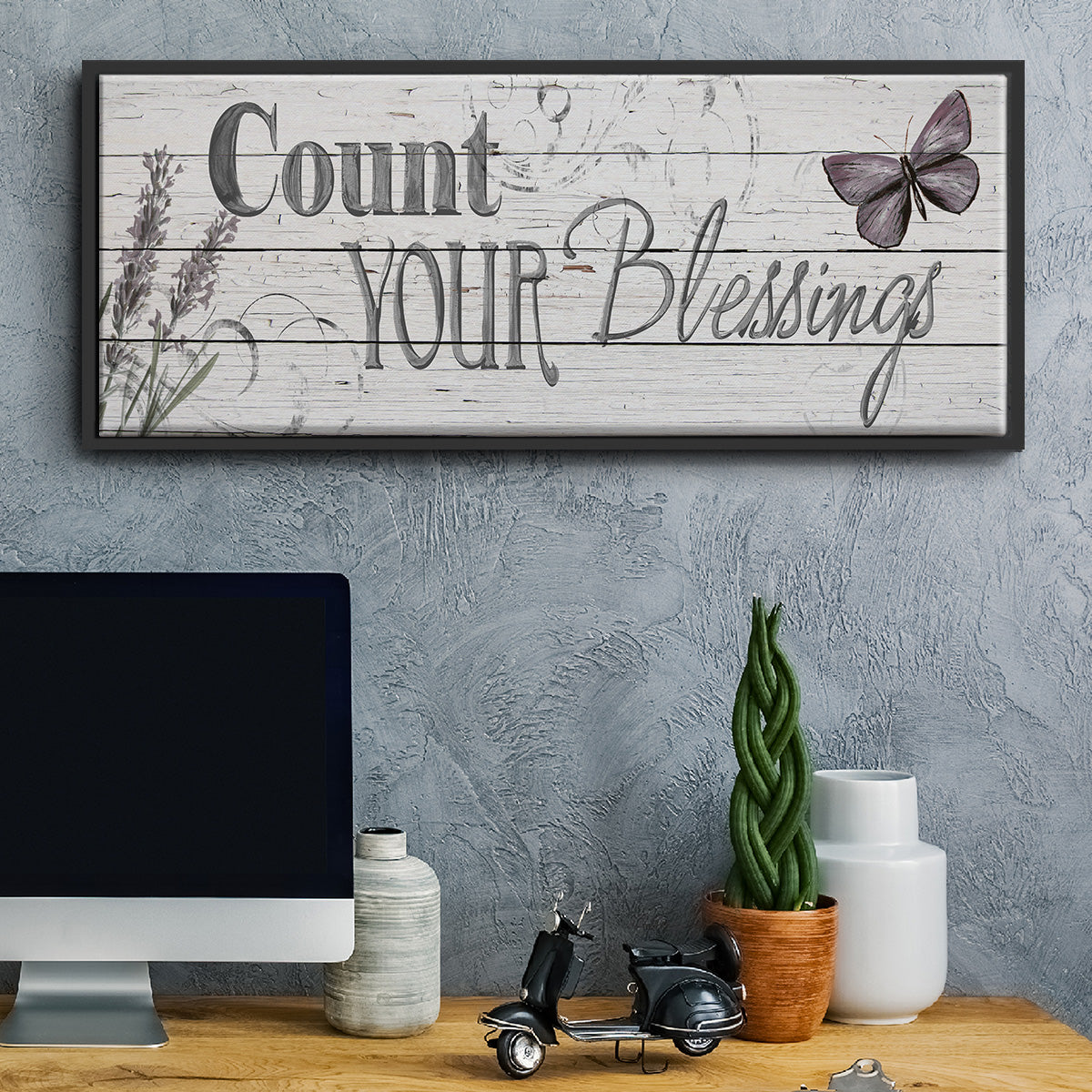 Count Your Blessings - Floater Framed Canvas Print