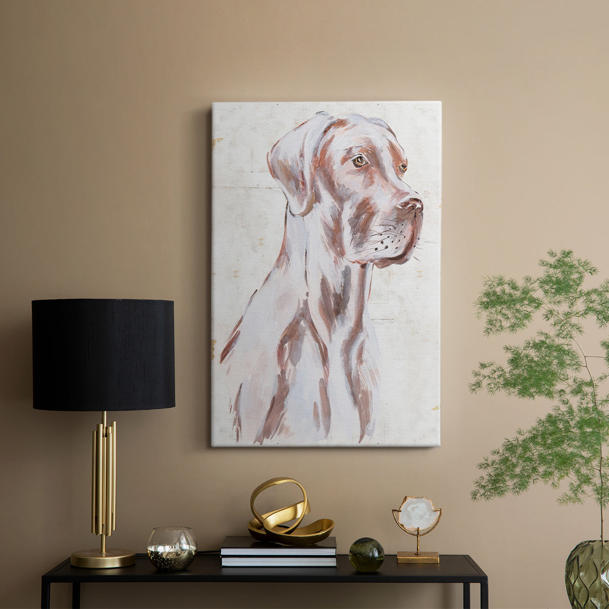 Sitting Dog IV - Canvas Art Print