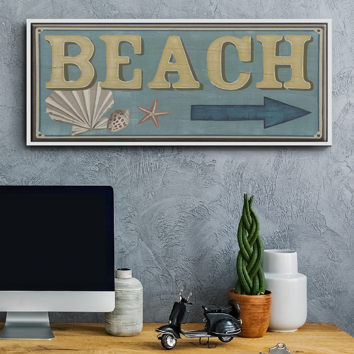 Shoreline Signs III - Floater Framed Canvas Print