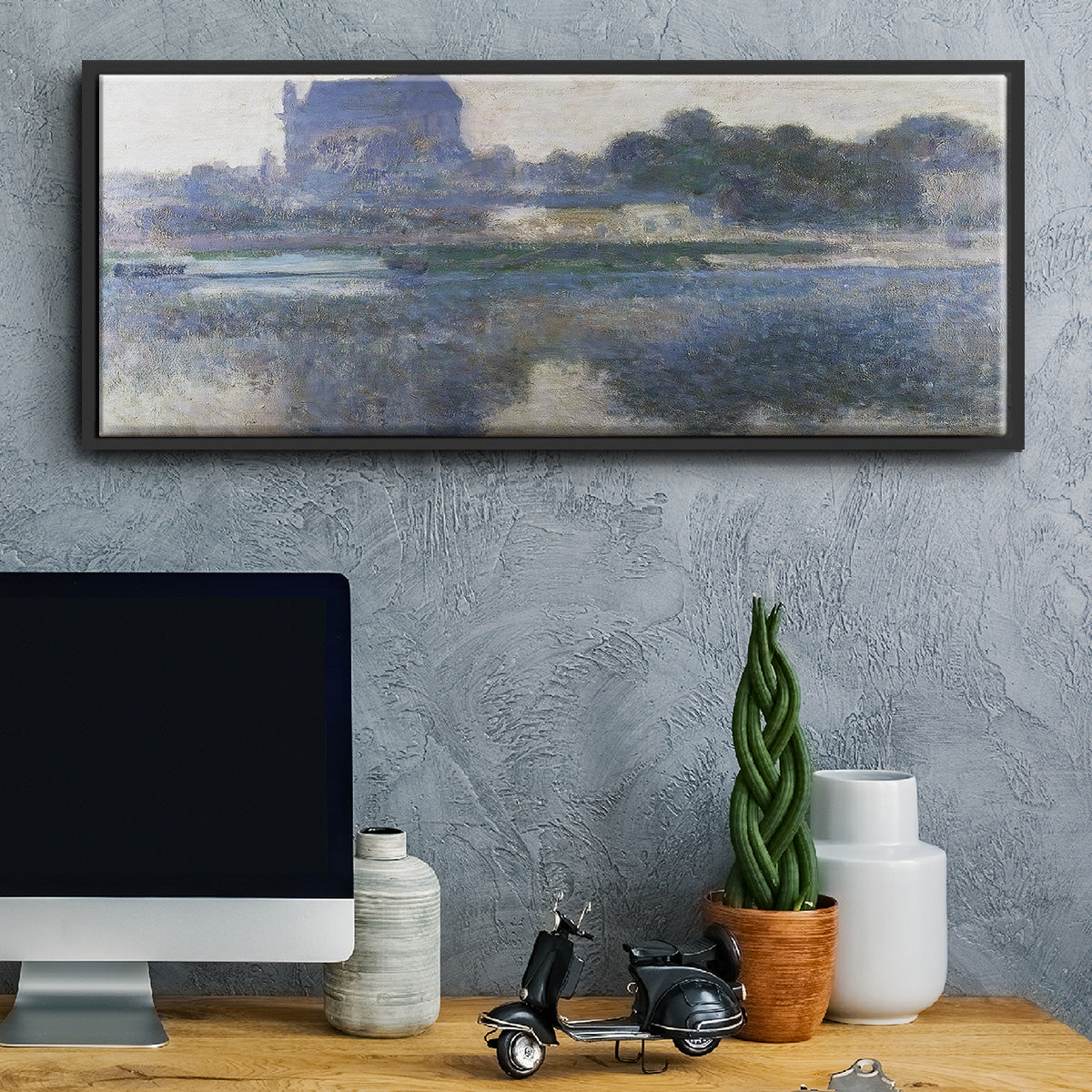 The Church of Vernon in the Mist, 1893 - Floater Framed Canvas Print