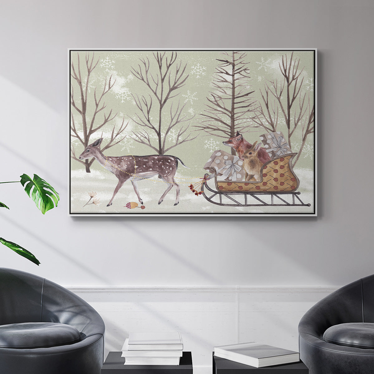 Christmas Time II - Framed Gallery Wrapped Canvas in Floating Frame