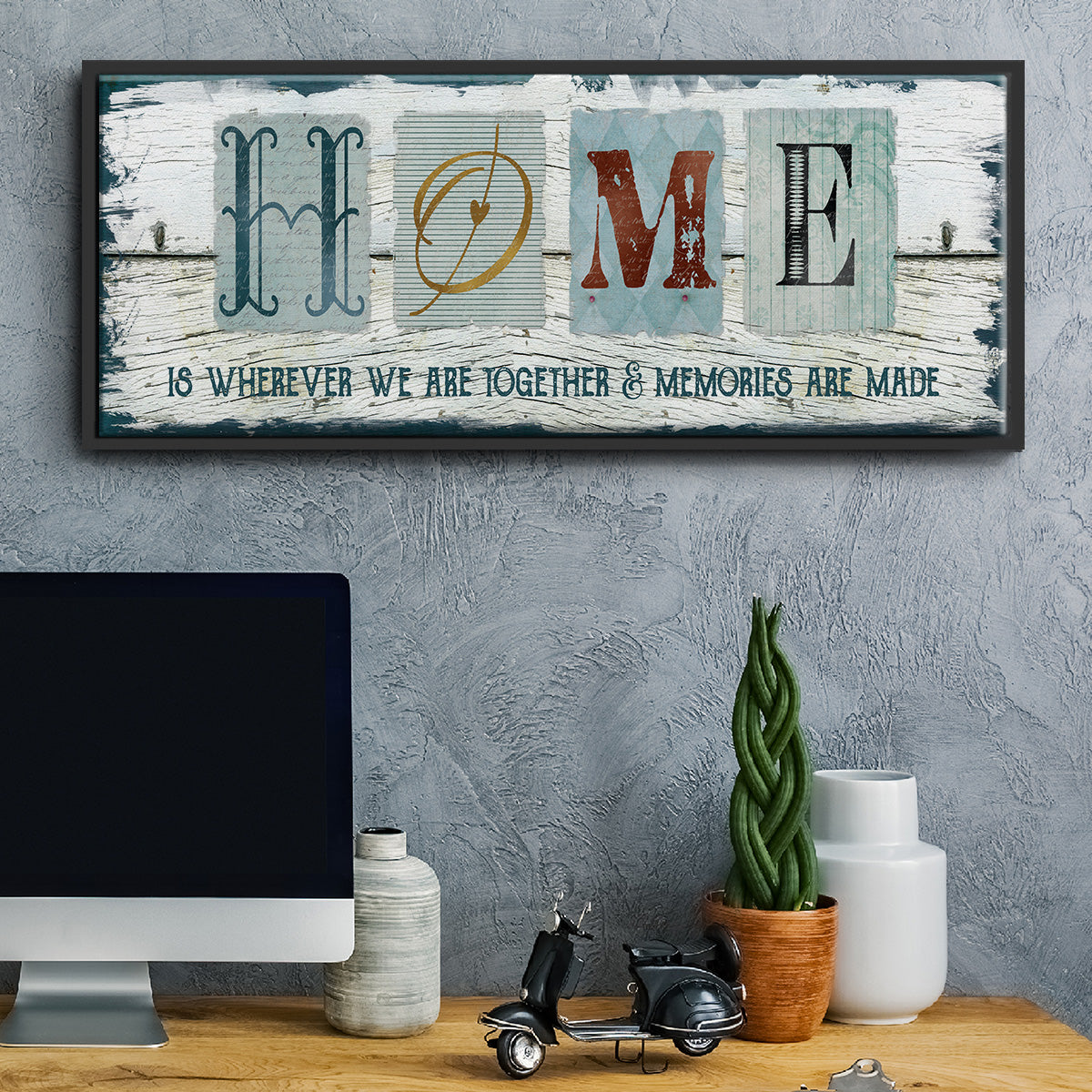 Home Wherever We - Floater Framed Canvas Print