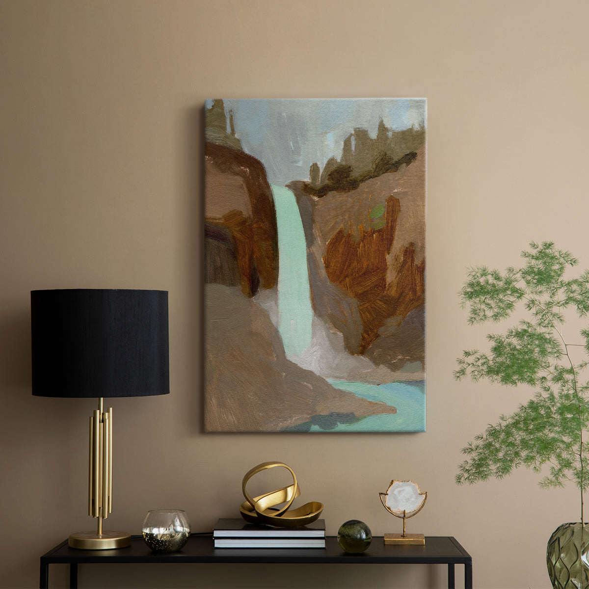 Turquoise Falls I - Canvas Art Print