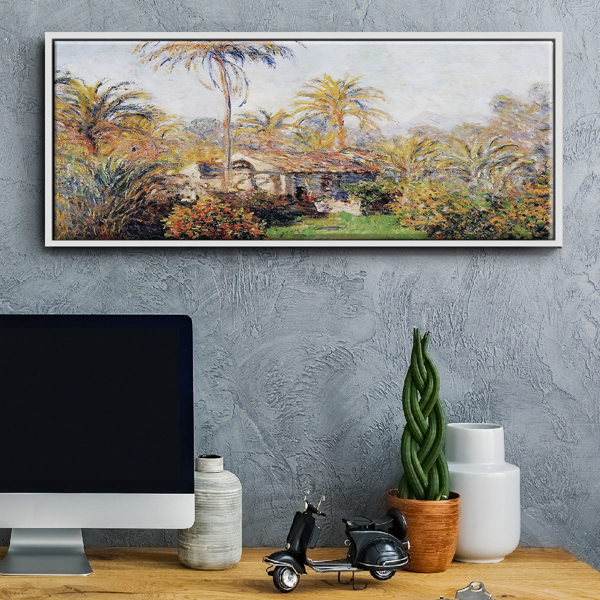 Small Country Farm in Bordighera, 1884 - Floater Framed Canvas Print