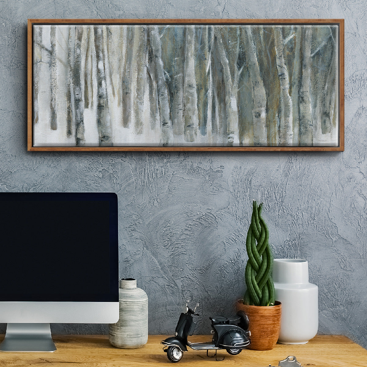 Banff Birch Grove - Floater Framed Canvas Print