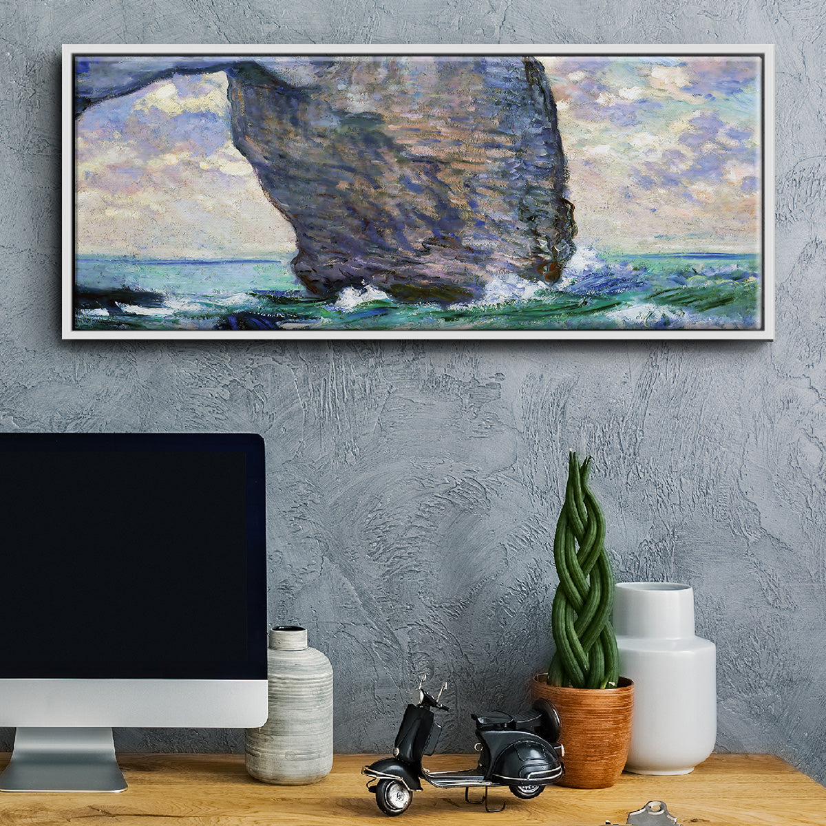 The Manneport, Seen from Below, 1883 - Floater Framed Canvas Print
