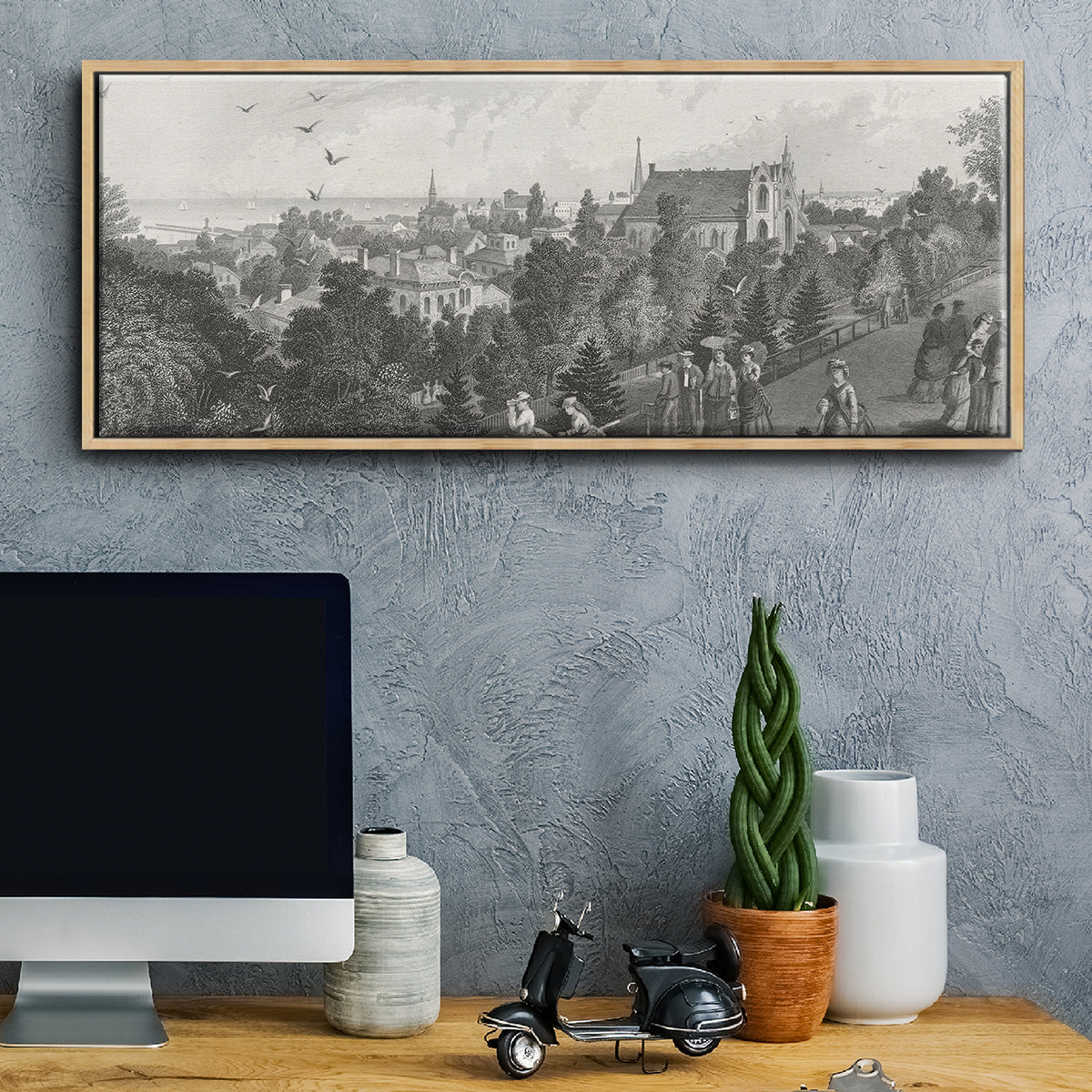 City of Cleveland - Floater Framed Canvas Print