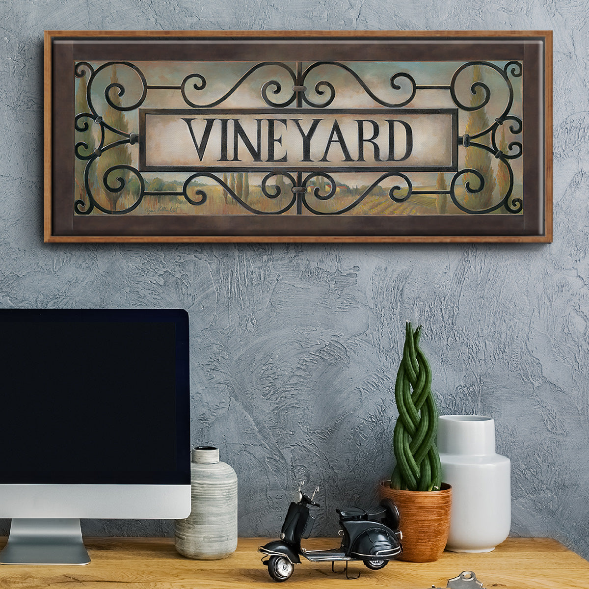 Vineyard - Floater Framed Canvas Print
