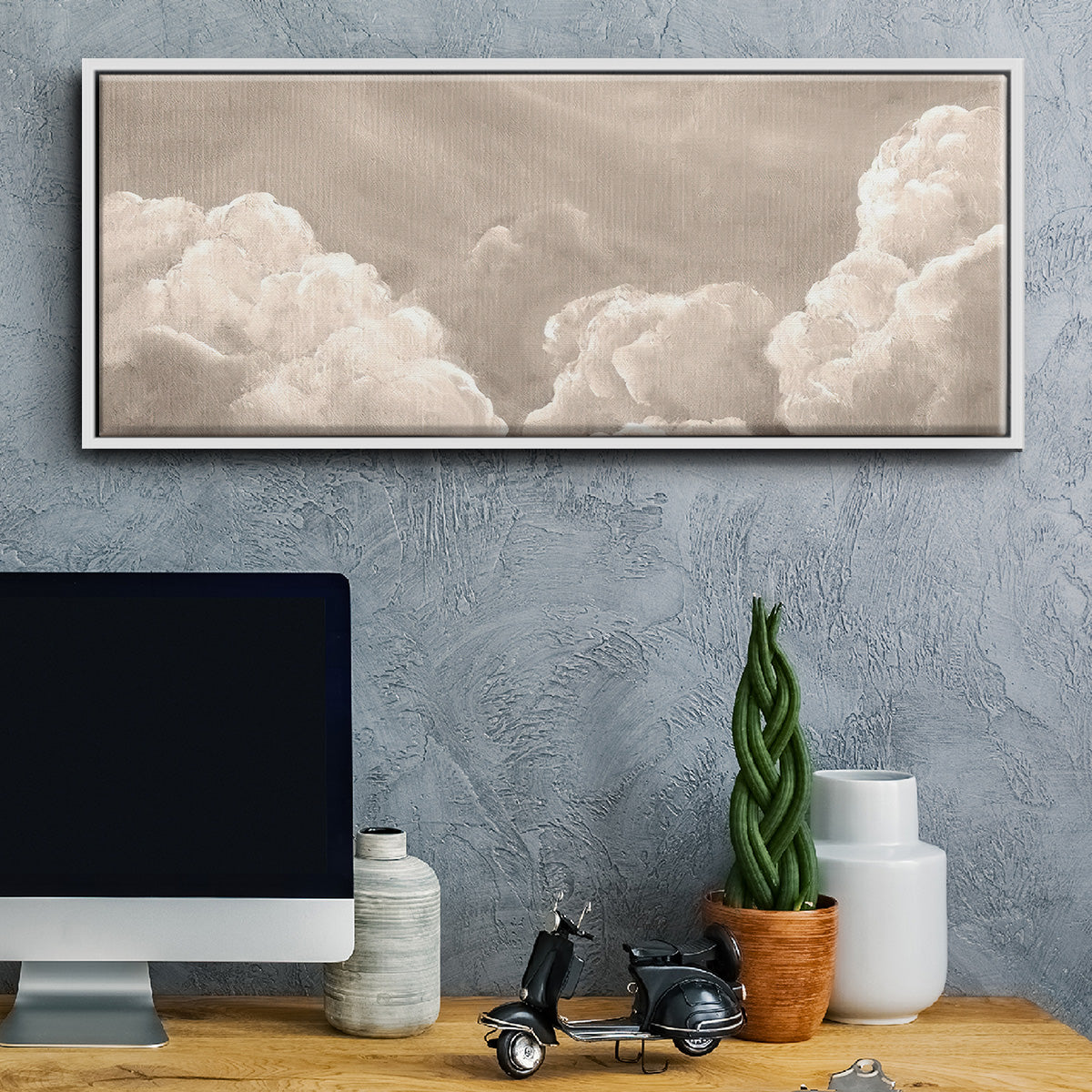 Painted Clouds II - Floater Framed Canvas Print
