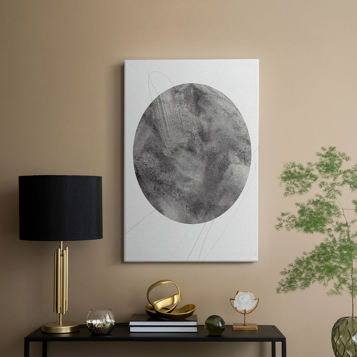 Graphite Moon II - Canvas Art Print