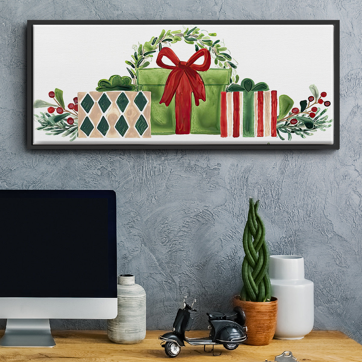 Woodland Holiday Collection D - Floater Framed Canvas Print