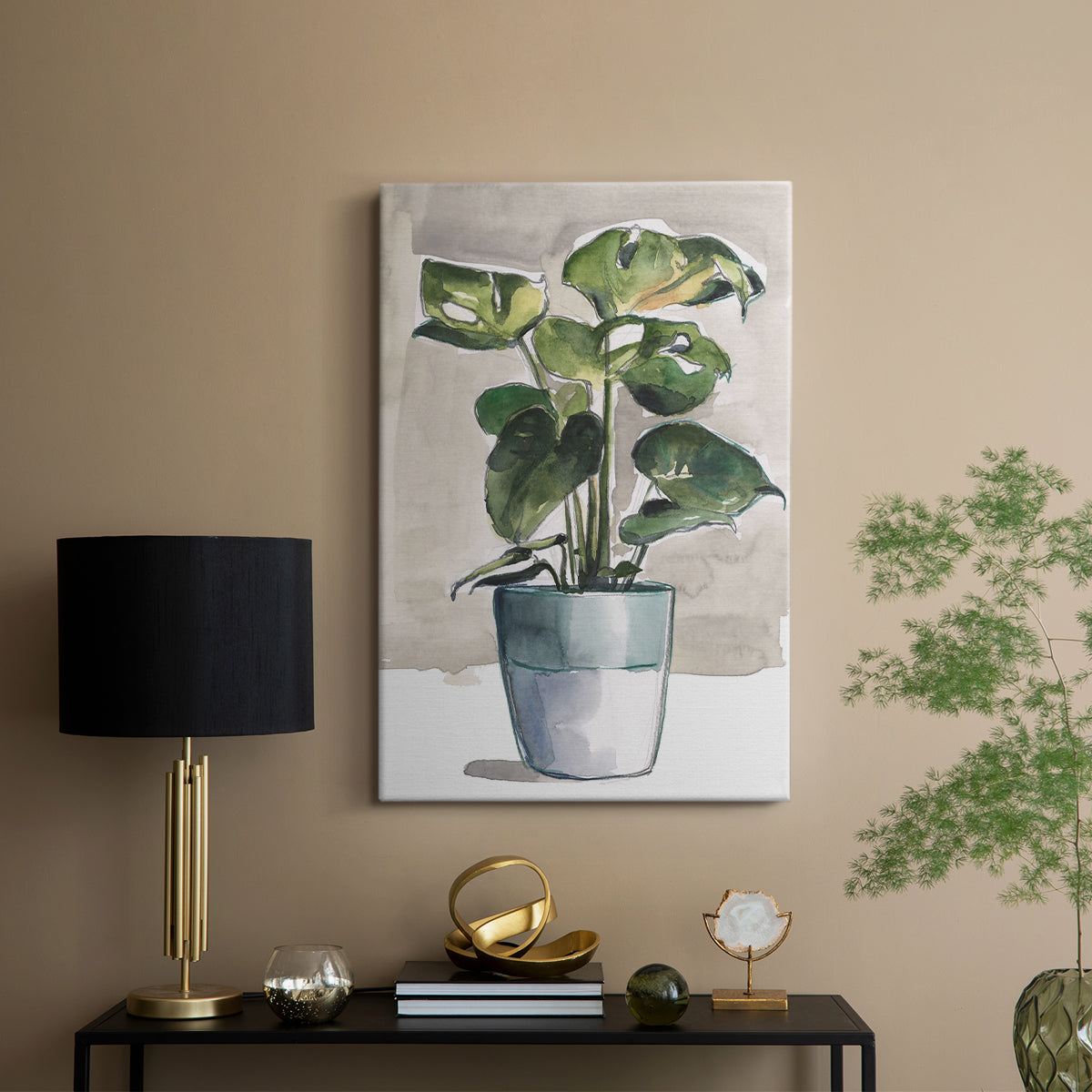 Potted Houseplant II - Canvas Art Print