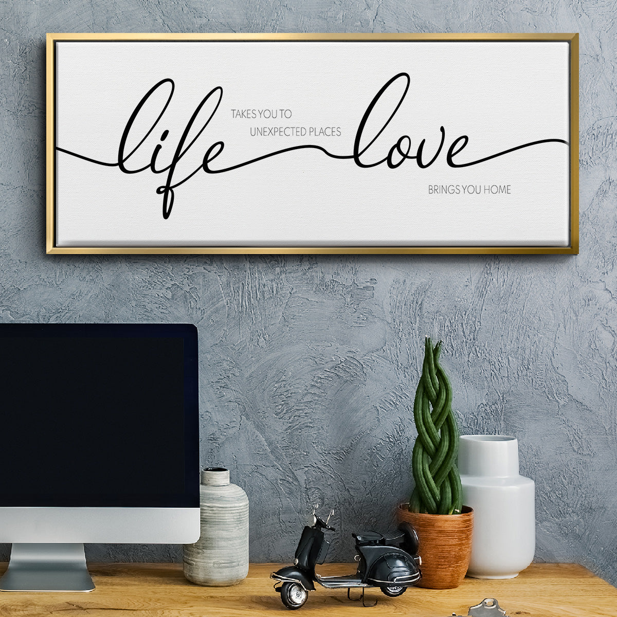 Life Takes You Love Brings You - Floater Framed Canvas Print