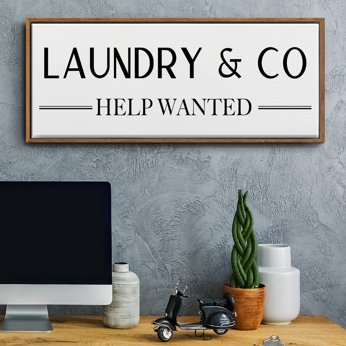 Help Wanted - Floater Framed Canvas Print