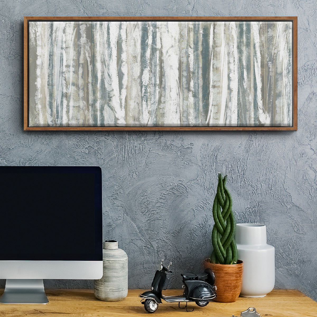 Treeline Strata I - Floater Framed Canvas Print