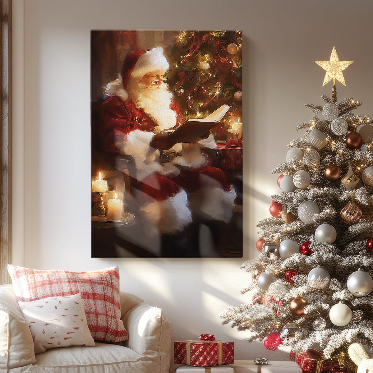 Candlelit Cathedral Village - Canvas Art Print