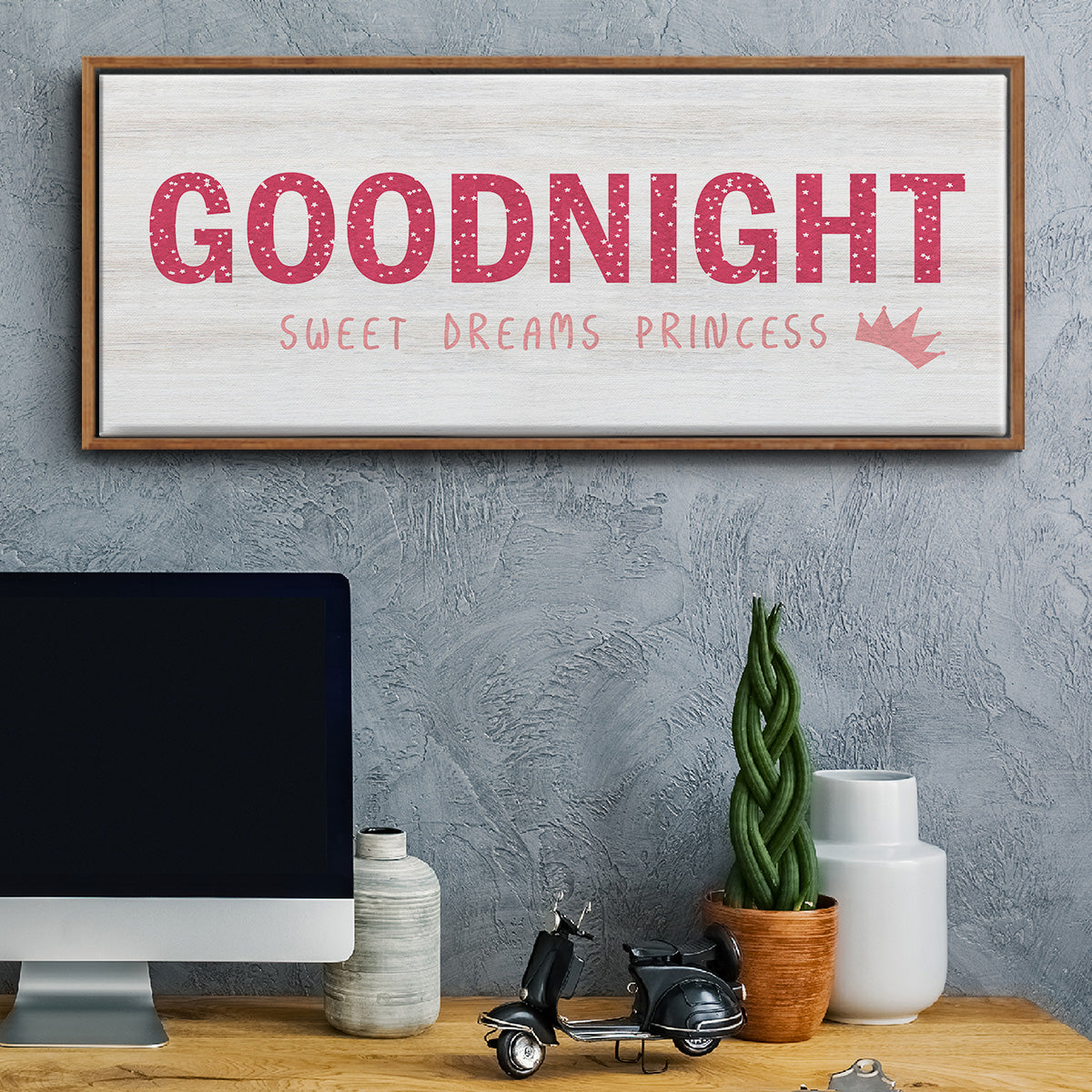 Princess Goodnight - Floater Framed Canvas Print