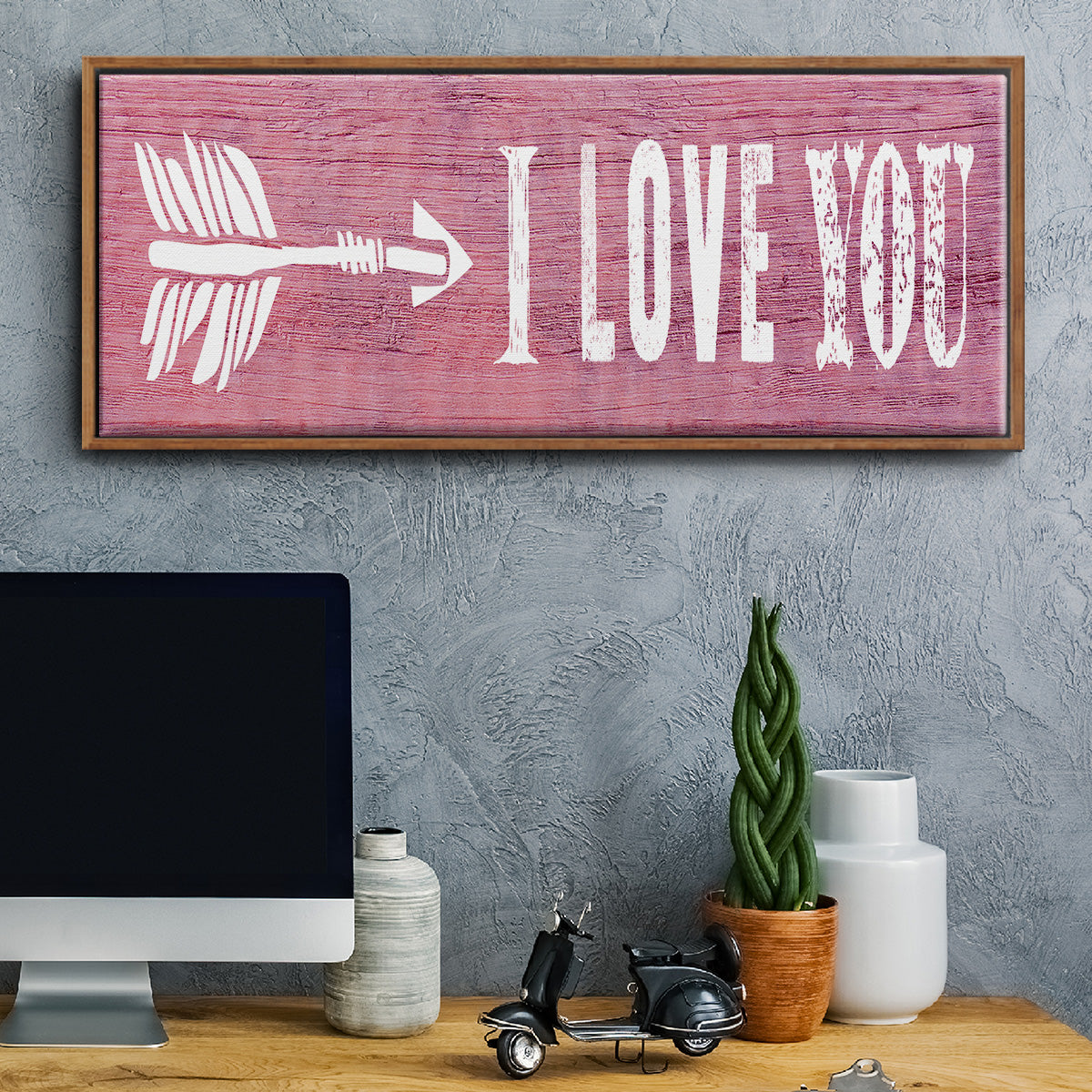 I Love You - Floater Framed Canvas Print