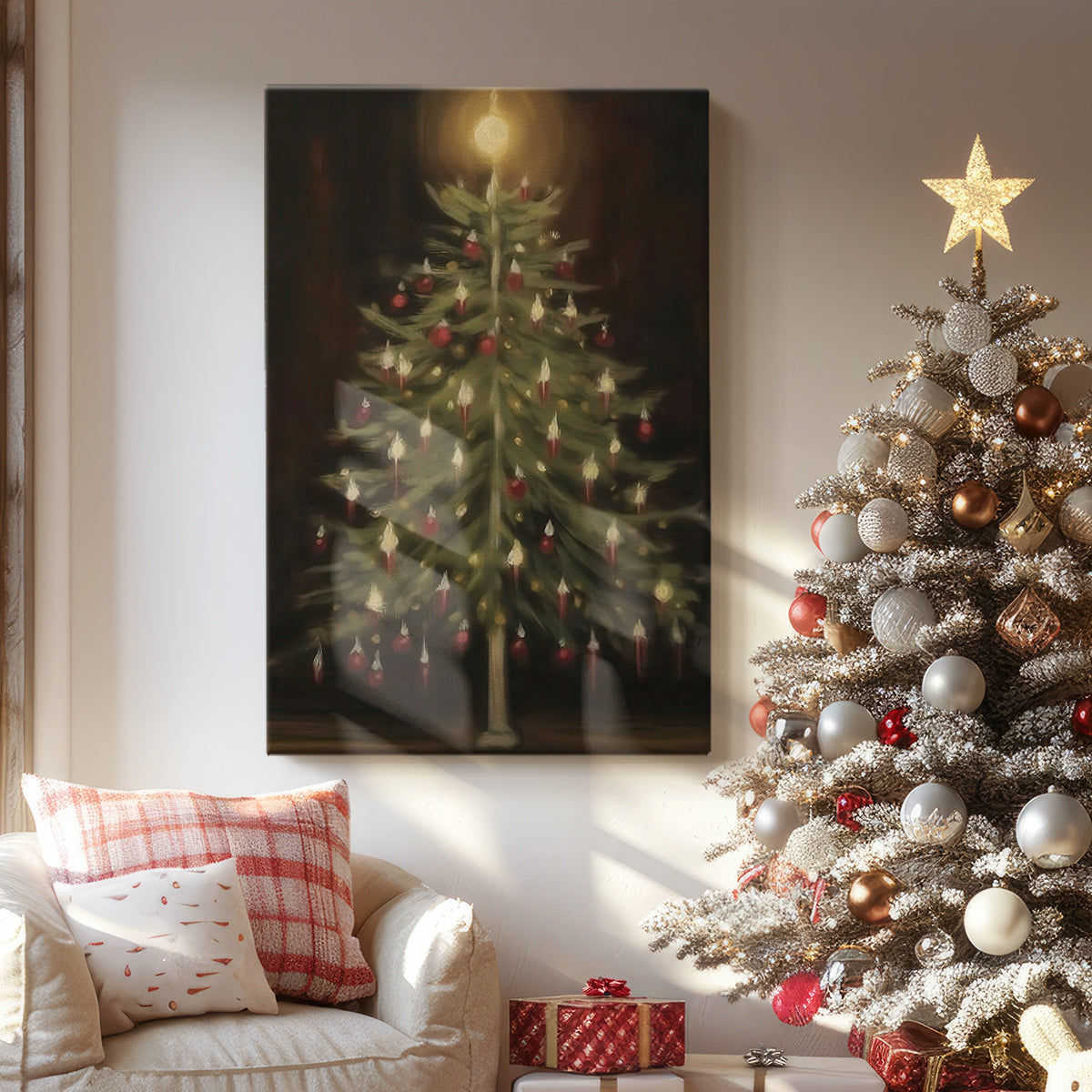 Night of Amber Village - Canvas Art Print