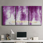 Three-panel canvas wall art featuring saturated abstract color fields, displayed above a desk in a home office.