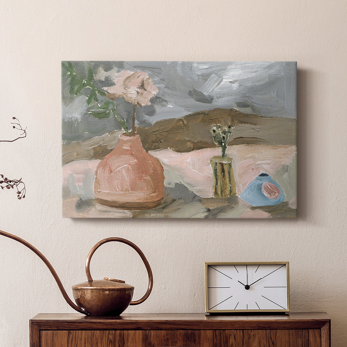 Vase of Pink Flowers I - Canvas Art Print