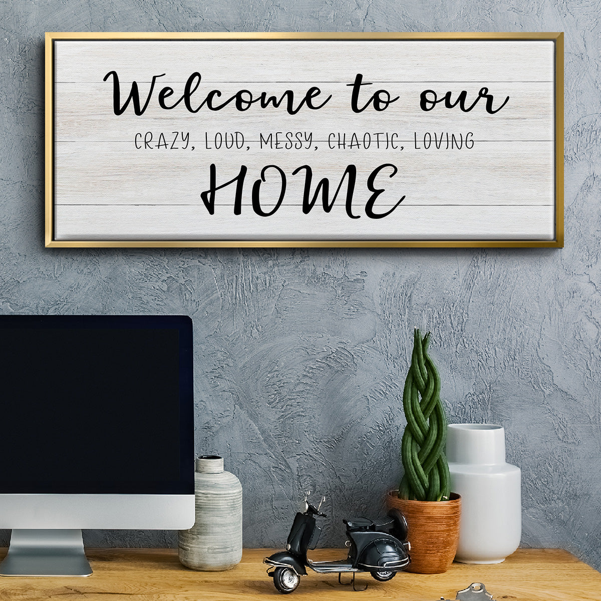 Welcome to Our Home - Floater Framed Canvas Print