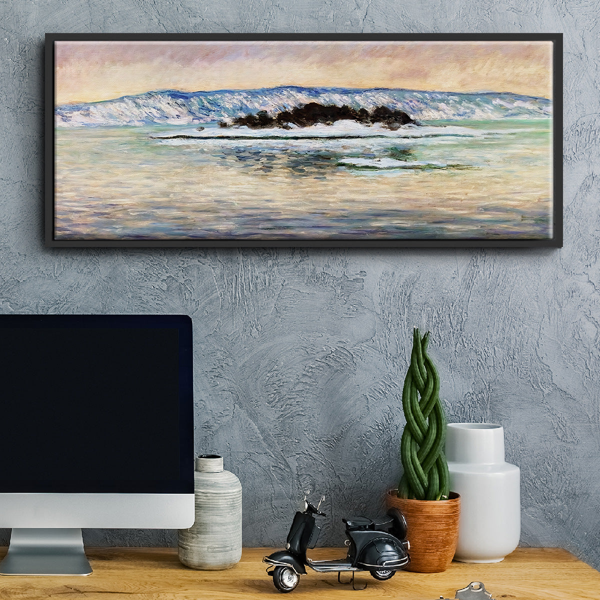 The Fjord, Near Christiania, 1893 - Floater Framed Canvas Print
