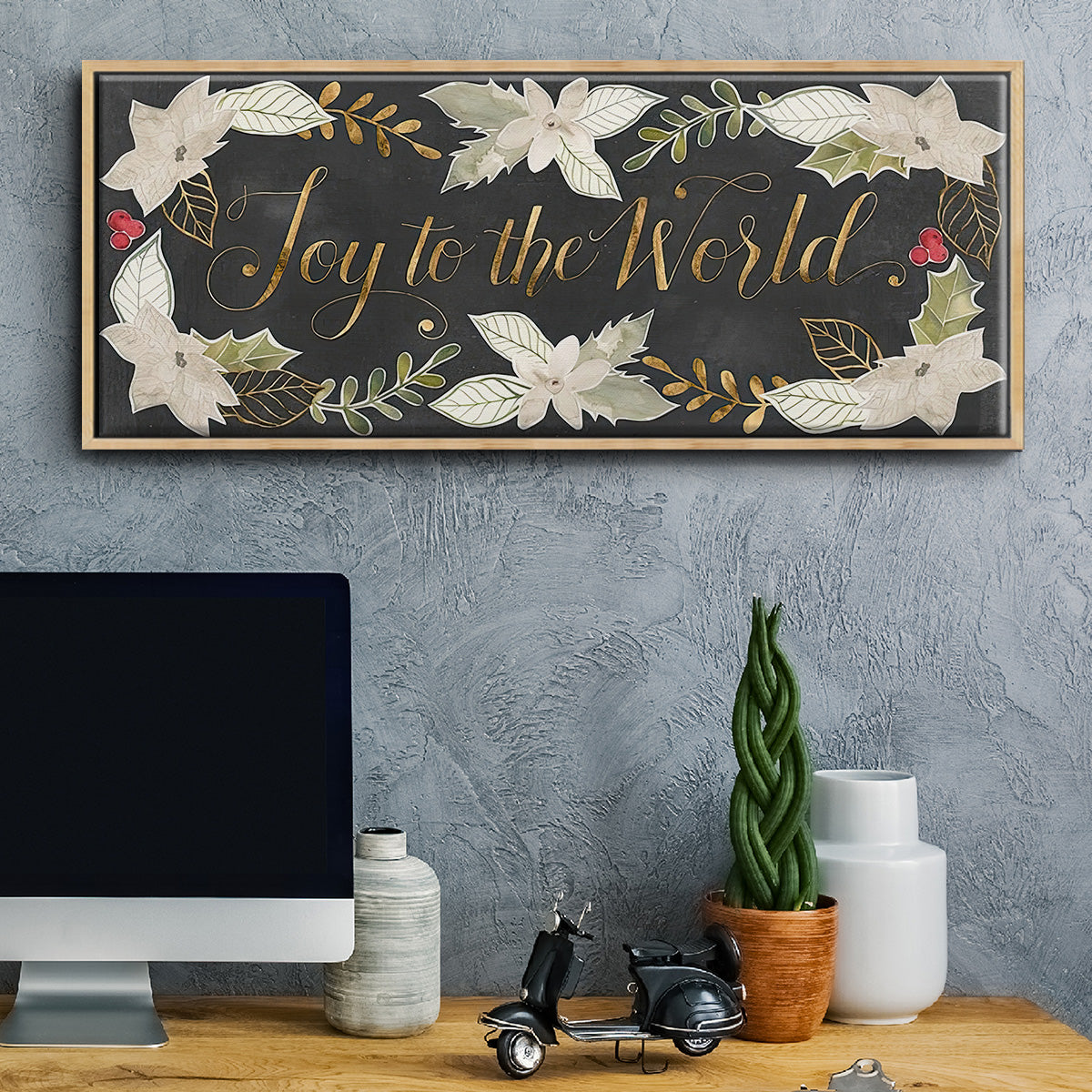 Gilded Christmas Collection D - Floater Framed Canvas Print