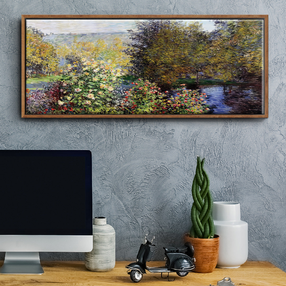 The Corner of the Garden at Montgeron, 1876 - Floater Framed Canvas Print
