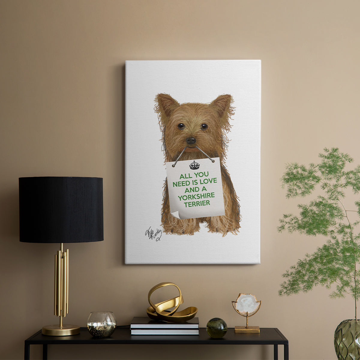 Love and Yorkshire Terrier - Canvas Art Print