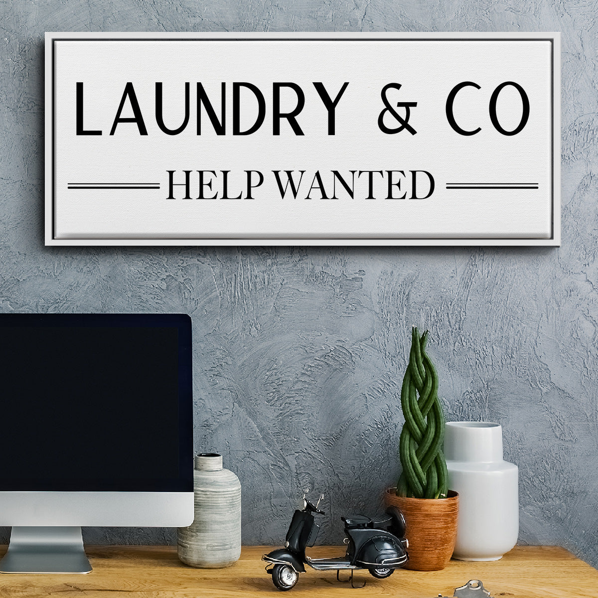 Help Wanted - Floater Framed Canvas Print
