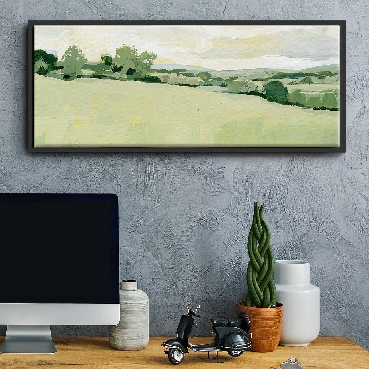 Pearly Pasture I - Floater Framed Canvas Print