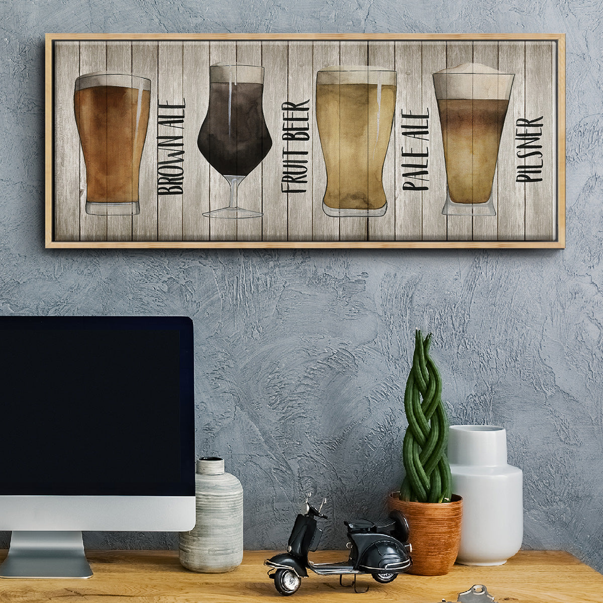 Beer Chart I - Floater Framed Canvas Print