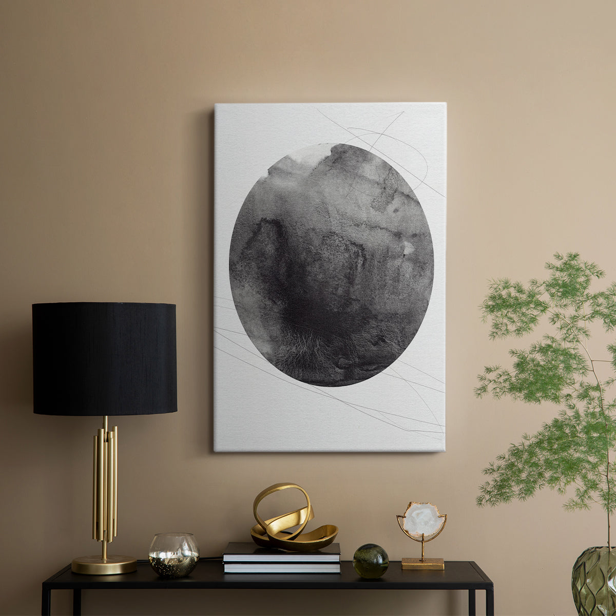 Graphite Moon I - Canvas Art Print