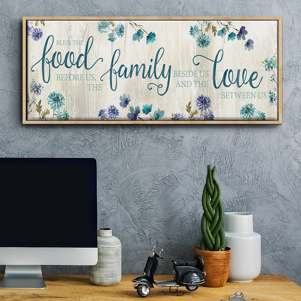 Food Family Love - Floater Framed Canvas Print